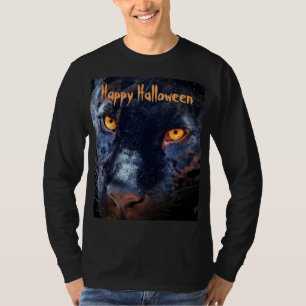 Panther Foto Black Cat Eyes Orange Halloween T-Shirt