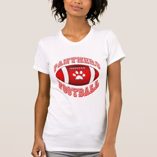 Panther-Fußball-Rot und Weiß T-Shirt (Vorderseite)
