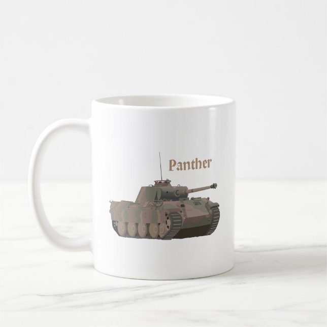 Panther German WW2 Battle Tank Kaffeetasse (Links)