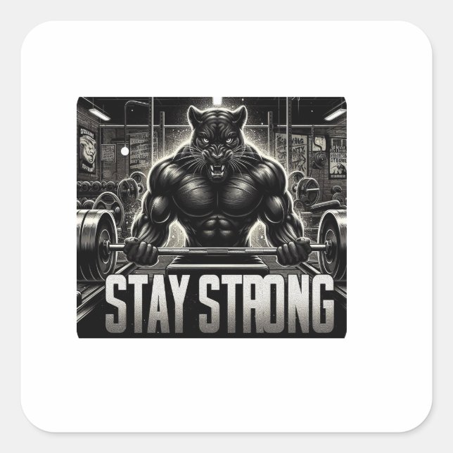 Panther Gym Quadratischer Aufkleber (Vorderseite)