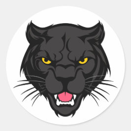Panther Head Portrait Runder Aufkleber