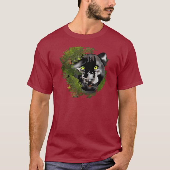 Panther im Laub T-Shirt (Vorderseite)