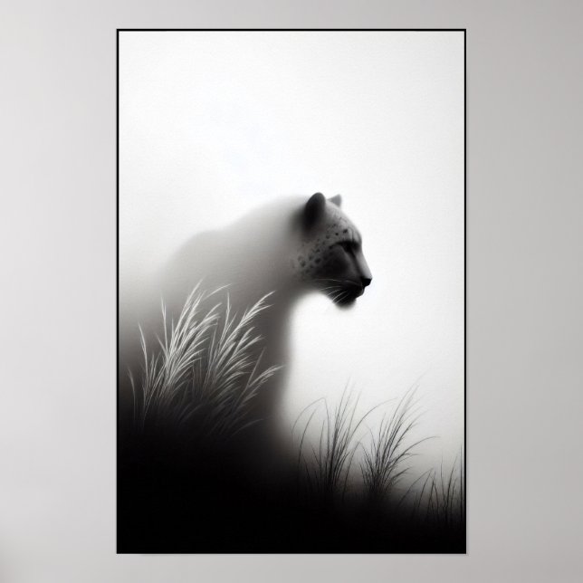 Panther im Whispernebel Abstrakt Poster (Vorne)