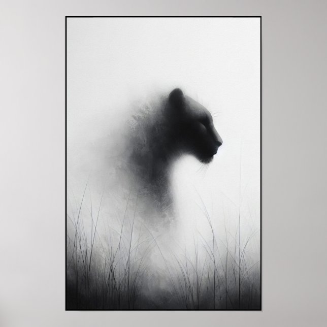 Panther im Whispernebel Abstrakt Poster (Vorne)