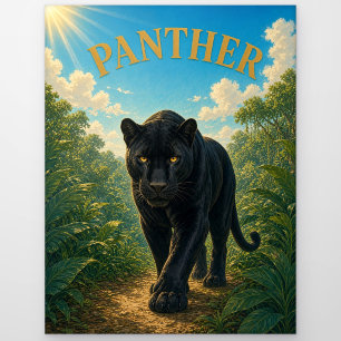 Panther Jungle Trail Aquarell GeoSaga Postkarte