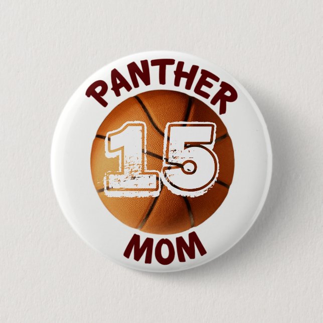 Panther-Mama-Basketball-Knopf Button (Vorderseite)