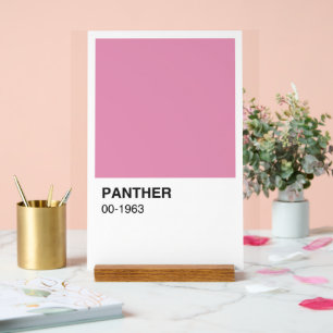 Panther Movie Pink - Weißer Hintergrund Acrylschild