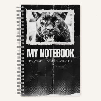 Panther Notebook mit Grunge Design Notizbuch