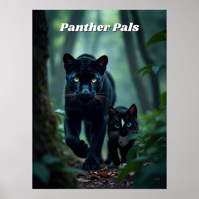 Panther Pals - Große und kleine Katze Poster (Vorne)