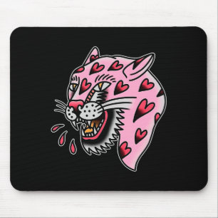 Panther Pink X Herz Liebe Traditioneller Flash Pre Mousepad