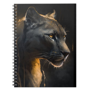 Panther Portrait Animal Nature Wildlife Painting Notizblock