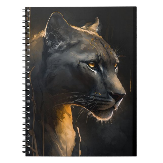 Panther Portrait Animal Nature Wildlife Painting Notizblock (Vorderseite)