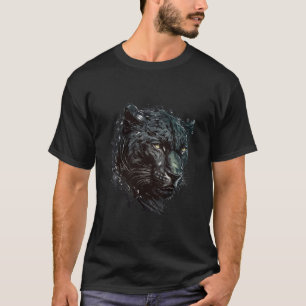 Panther Portrait Animal Painting Wildlife T-Shirt