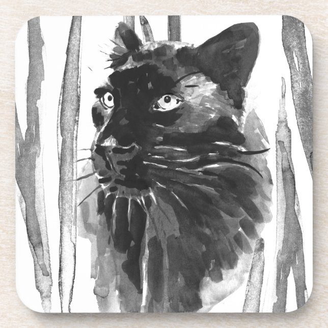 Panther Portrait Getränkeuntersetzer (Vorderseite)