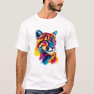 Panther Portrait Illustration Aquarellmalerei T-Shirt