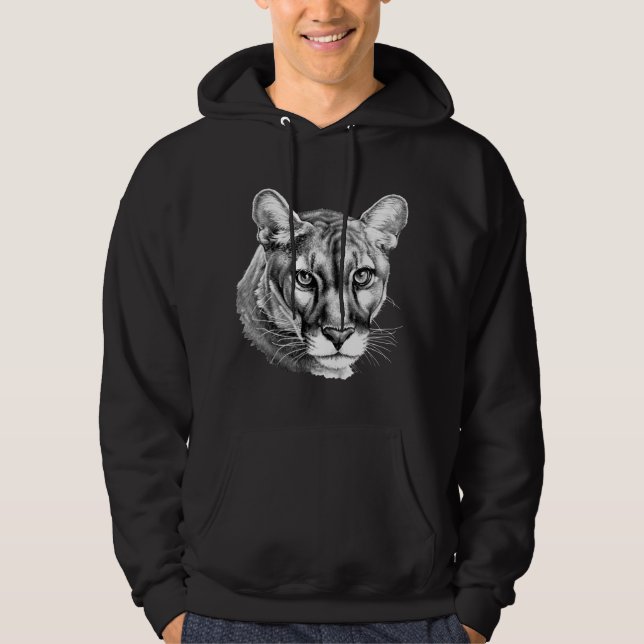 Panther-PorträtGrayscale Hoodie (Vorderseite)