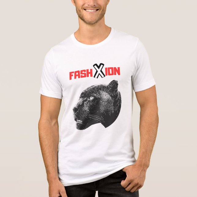 Panther Sketch Fashion Streetwear Graphic Tri-Blend Shirt (Vorderseite)