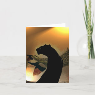 Panther-Sonnenuntergang-Anmerkungs-Karte Karte