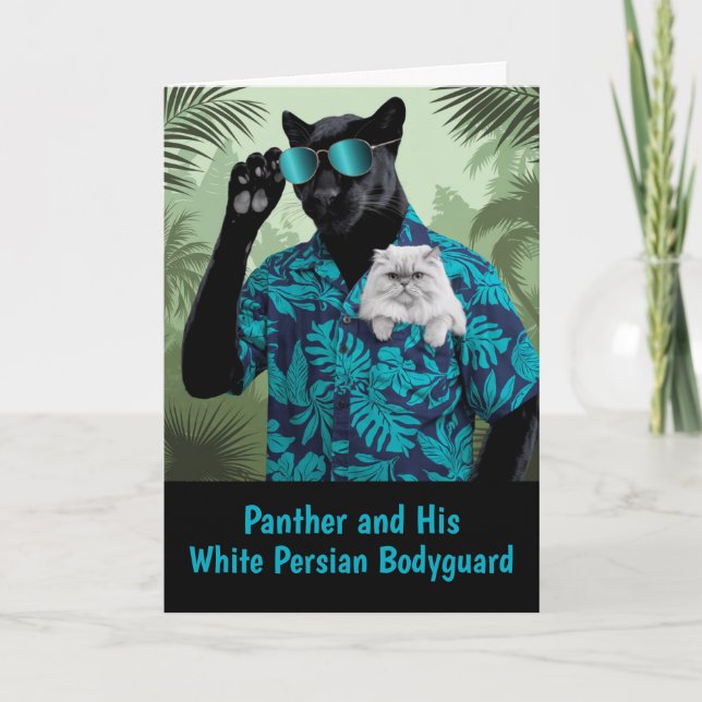 Panther und White Persian Karte (Vorderseite)