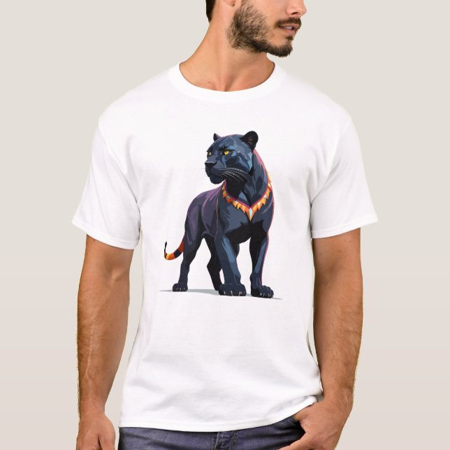 Panther Vector Art mit lebhaften Farben T-Shirt (Vorderseite)