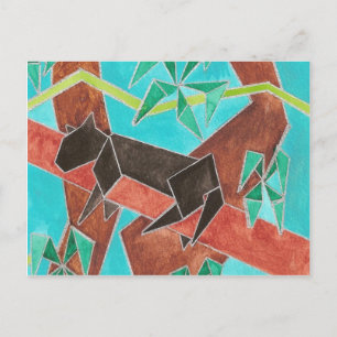 Panther Watercolor Art Postkarte