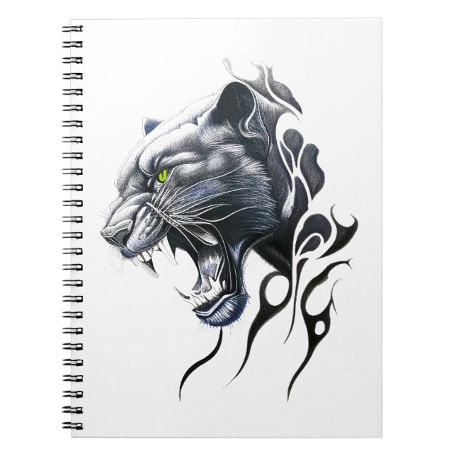Panther Wild Animal Nature Illustration Kunst, Dic Notizblock (Vorderseite)