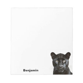Panther Wild Animal Portrait Personalisierter Name Notizblock