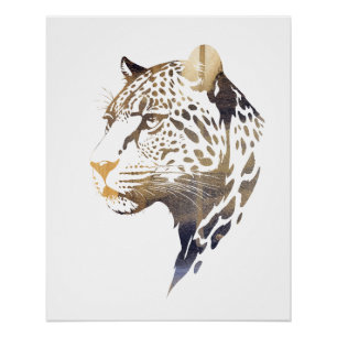 Panther Wildlife Nature Illustration Silhouette Poster