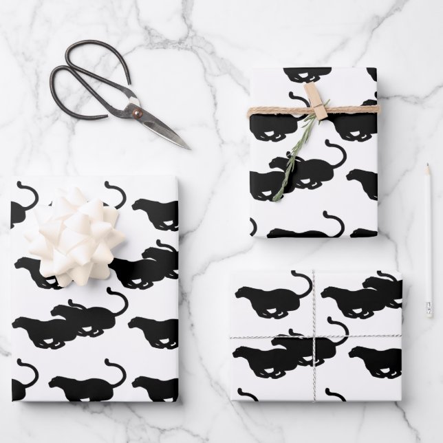 Panther Wrapping Paper Geschenkpapier Set (Vorderseite)