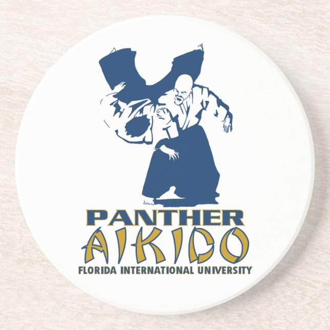 Pantheraikido-Sandstein-Untersetzer Getränkeuntersetzer (Vorne)