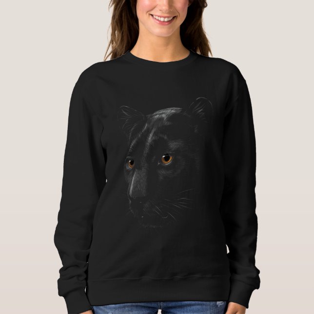 Pantherfarbene Augen Tierrechte Sweatshirt (Vorderseite)