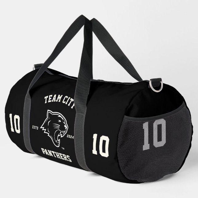 Panthers "Anpassbares" Sportteam Duffle Bag (Rechte Ecke)