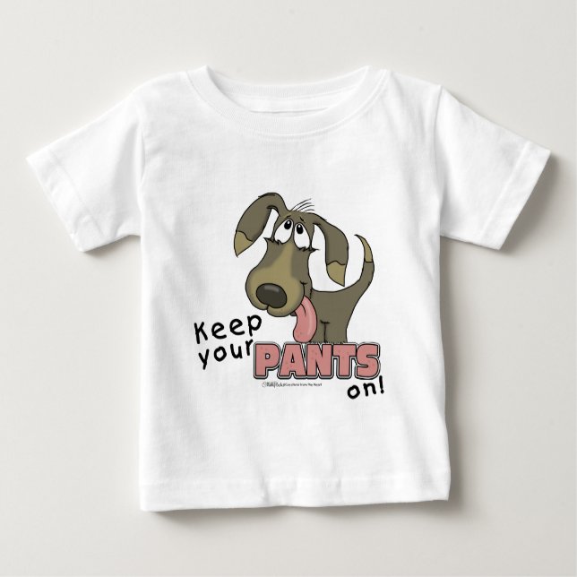 Panting Dog Behalten Pants on Baby T-shirt (Vorderseite)