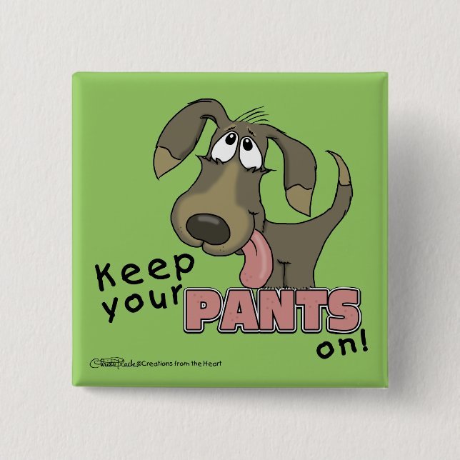 Panting Dog Behalten Pants on Button (Vorderseite)