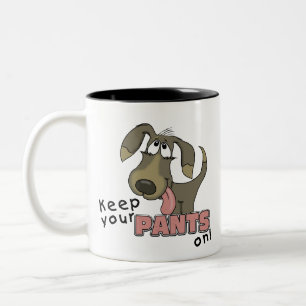Panting Dog Behalten Pants on Zweifarbige Tasse