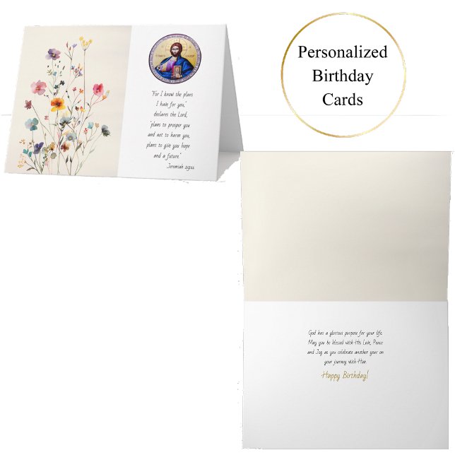 Pantokator Lord of All mit Wildblumen zum Geburtst Karte (Von Creator hochgeladen)