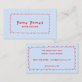 Pantoletten-Pantoletten Doodle Handmade Whimsical Visitenkarte