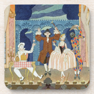 Pantomime Bühne, Illustration für 'Partys Galant Getränkeuntersetzer