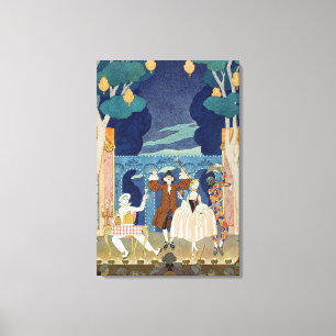 Pantomime Bühne, Illustration für 'Partys Galant Leinwanddruck