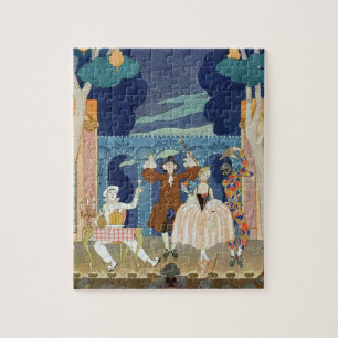 Pantomime Bühne, Illustration für 'Partys Galant Puzzle