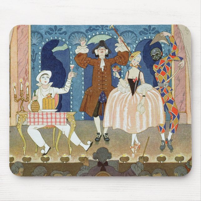 Pantomime Bühne, Illustration für 'Partys Galantes Mousepad (Vorne)