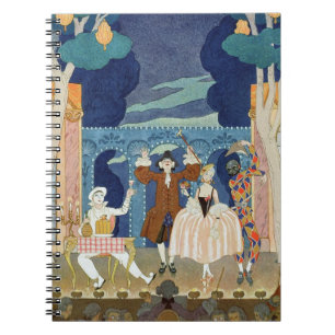 Pantomime Bühne, Illustration für 'Partys Galantes Notizblock