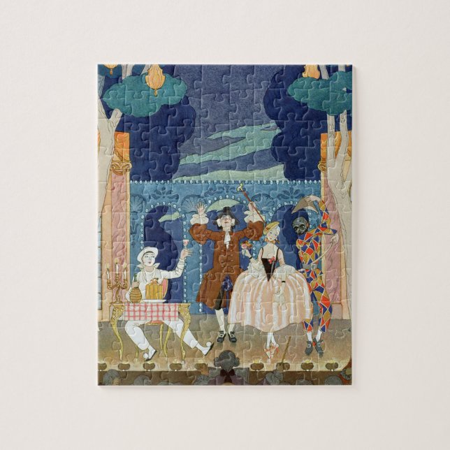 Pantomime Bühne, Illustration für 'Partys Galantes Puzzle (Vertikal)