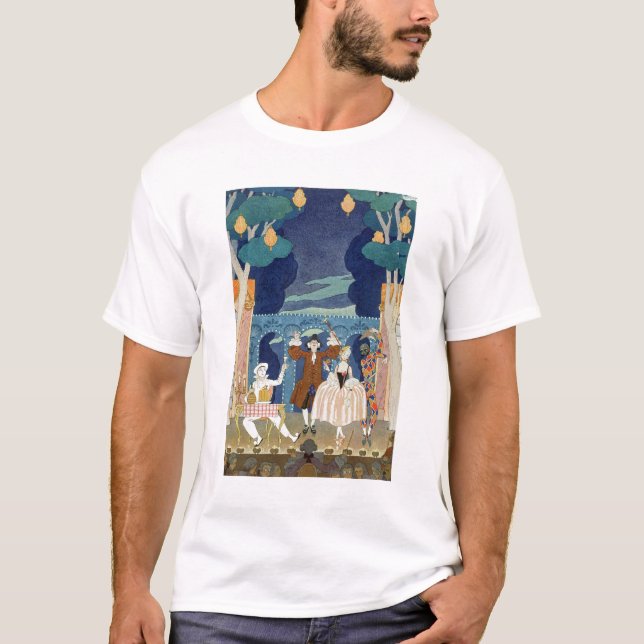 Pantomime Bühne, Illustration für 'Partys Galantes T-Shirt (Vorderseite)