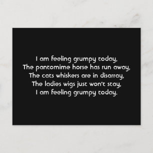 Pantomime. Gedicht. Schwarz-weiß Postkarte