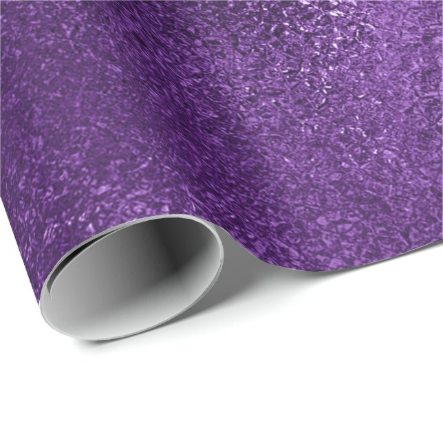 Pantone Ultra-Violet Lila-Glasmetall Geschenkpapier (Rolleneckpunkt)
