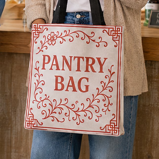 "PANTRY BAG" - CHINOISERIE-TASCHE ("RED CHERRY" TOTE BAG - 2 sizes)