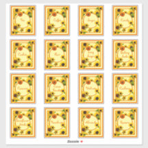 Pantry Canister Food Label Sonnenblumen Kariert