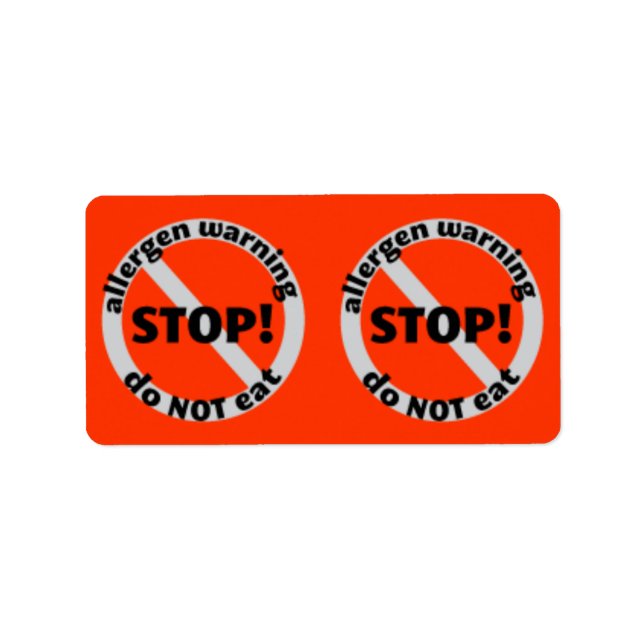 Pantry-Etiketten - Allergen-Warnung Nicht essen Adressaufkleber (Vorne)