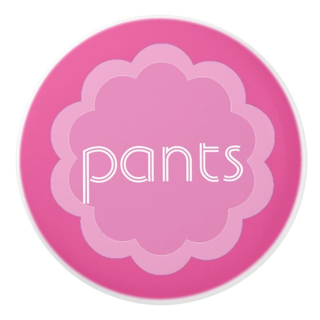 Pants Kleidung Organisation rosa Blume Knopf Keramikknauf (Vorderseite)